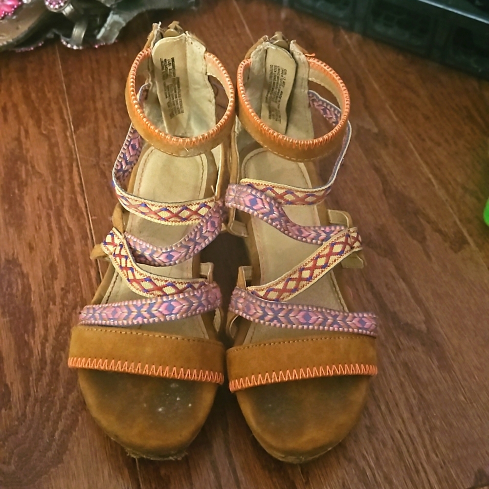 Wedges size 13 girls boho sandals